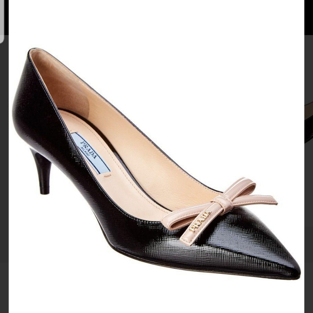 PRADA Women's Black Leather Ballerina - Picture 7 of 7
